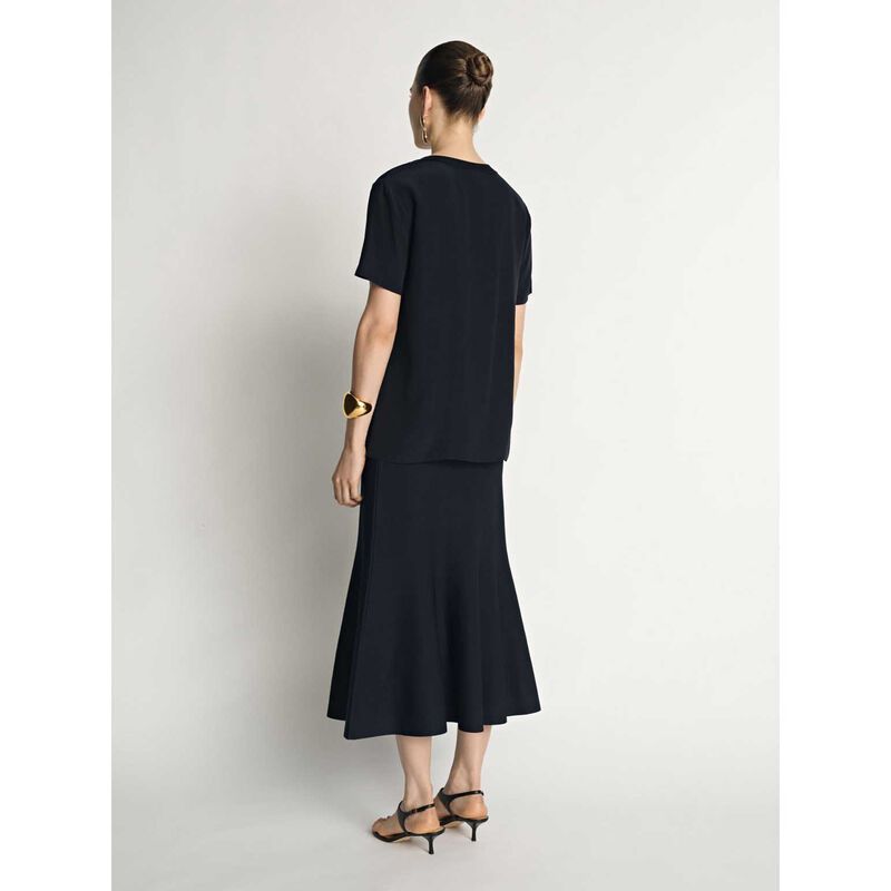 Veronika Maine Silk Rib Neck Top image number 8